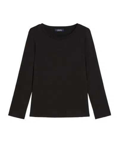 Max Mara Long-sleeved Jersey T-shirt In Black
