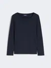 Max Mara Long-sleeved Jersey T-shirt In Blue