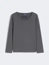 Max Mara Long-sleeved Jersey T-shirt In Gray