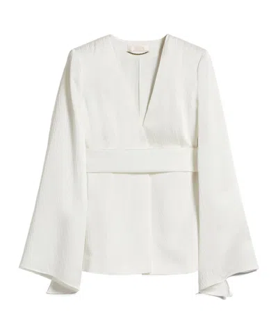 Max Mara Long-sleeved Kimono Jacket In White