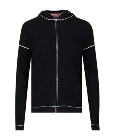 Max Mara Long-sleeved Knitted Cardigan In Black