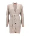 Max Mara Long-sleeved Knitted Cardigan In Nude