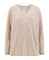 Max Mara Long-sleeved Knitted Pullover In Nude
