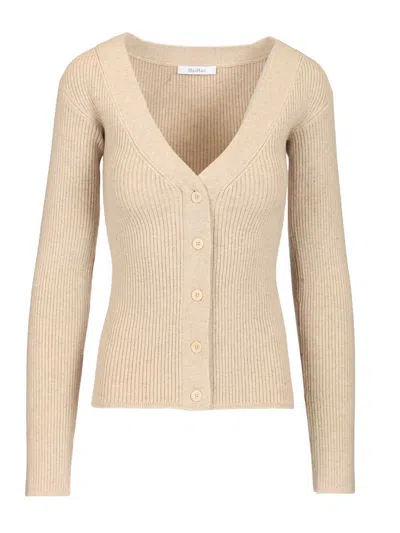 Max Mara Long-sleeved Knitted Shirt In Neutral