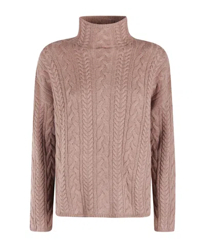 Max Mara Long-sleeved Knitted Shirt In Pink