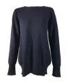 Max Mara Long-sleeved Knitted Sweater In Black