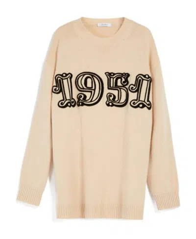 Max Mara Long-sleeved Knitted Sweater In Brown