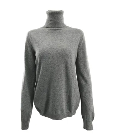Max Mara Long-sleeved Knitted Sweater In Gray