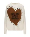 Max Mara Long-sleeved Knitted Sweater In White