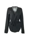 Max Mara Long Sleeved Lace-up Cardigan In Black