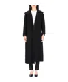 Max Mara Long-sleeved Lace-up Coat In Black