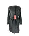 Max Mara Long-sleeved Lace-up Coat In Black