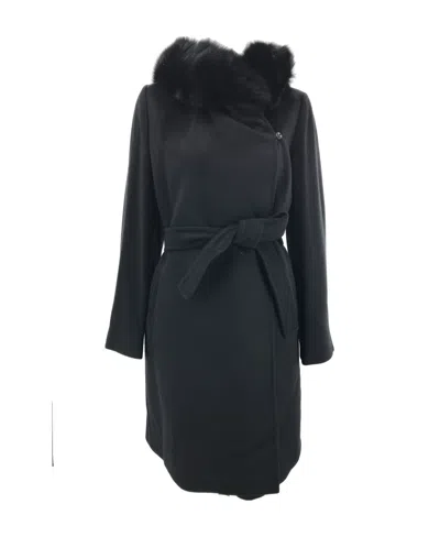 Max Mara Long-sleeved Lace-up Coat In Black