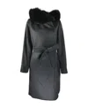 Max Mara Long-sleeved Lace-up Coat In Black