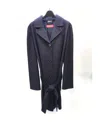 Max Mara Long-sleeved Lace-up Coat In Black