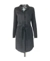 Max Mara Long-sleeved Lace-up Coat In Black