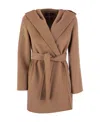 Max Mara Long-sleeved Lace-up Coat In Brown
