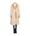 Max Mara Long-sleeved Lace-up Coat In Nude