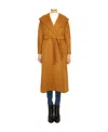 Max Mara Long-sleeved Lace-up Coat In Orange