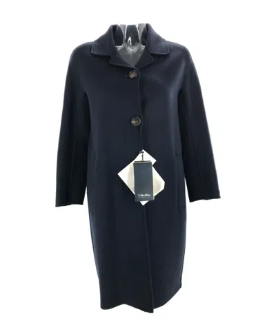 Max Mara Long-sleeved Lapel Coat In Black