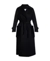 Max Mara Long-sleeved Lapel Coat In Black
