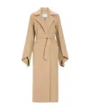Max Mara Long-sleeved Lapel Coat In Brown
