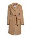Max Mara Long-sleeved Lapel Coat In Brown
