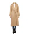 Max Mara Tailored Beige Wool Coat With Classic Lapels In Nude