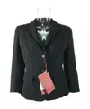 Max Mara Long Sleeved Lapel Suit Jacket In Black