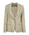 Max Mara Long Sleeved Lapel Suit Jacket In Nude