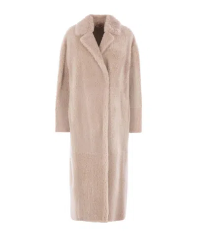 Max Mara 's  Long-sleeved Long Coat In Neutral