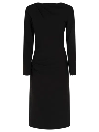 Max Mara Long-sleeved Long Dress In Black