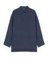Max Mara Linen Long-sleeve Shirt In Blue