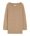 Max Mara Radames Off-the-shoulder Wool And Cashmere Jumper In Nude