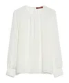 Max Mara Studio Crewneck Long-sleeved Top In White