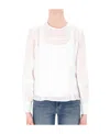 Max Mara Long-sleeved Round-neck Blouse In White