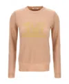 Max Mara Long-sleeved Round Neck Sweater In Nude
