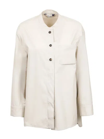 Max Mara Long-sleeved Shirt In White
