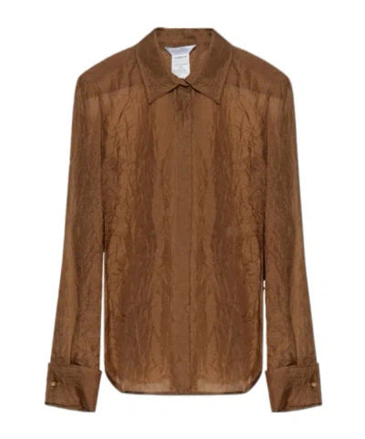 Max Mara Long-sleeved Shirt In Brown