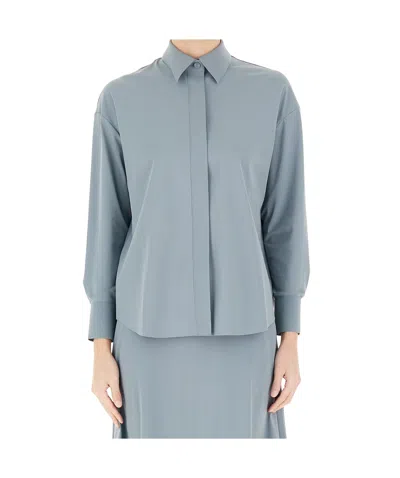Max Mara Long-sleeved Shirt In Blue