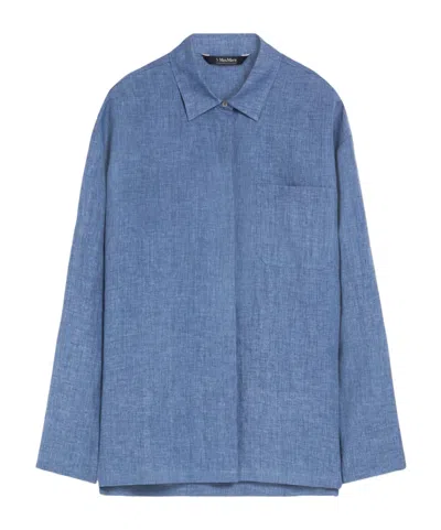 Max Mara Long-sleeved Shirt In Blue