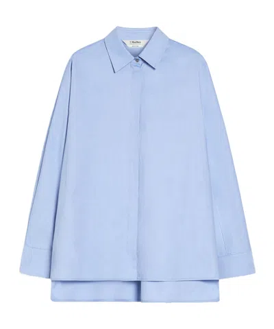 Max Mara Long-sleeved Shirt In Blue