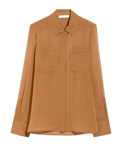 Max Mara Long-sleeved Shirt In Brown