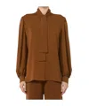 Max Mara Long-sleeved Shirt In Brown
