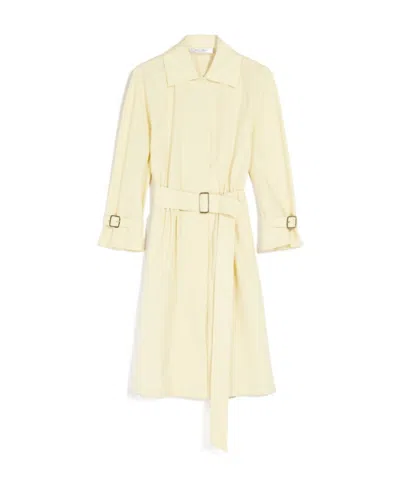 Max Mara Long-sleeved Shirt Dress In Yellow