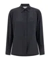 Max Mara Mxmsiamese Collared Shirt Long Sleeves Pocket In Gray