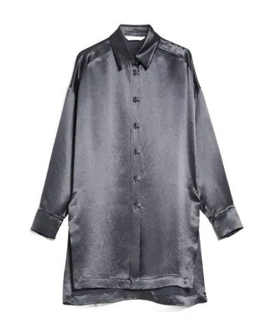 Max Mara Long-sleeved Shirt In Gray
