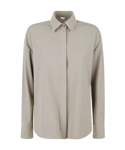 Max Mara Long-sleeved Shirt In Gray