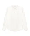 Max Mara Buttoned-cuff Long Sleeves Top With Pointed Collar In White