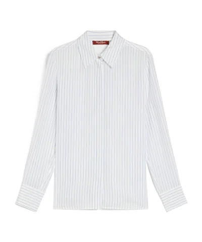Max Mara Long-sleeved Shirt In Clear Blue